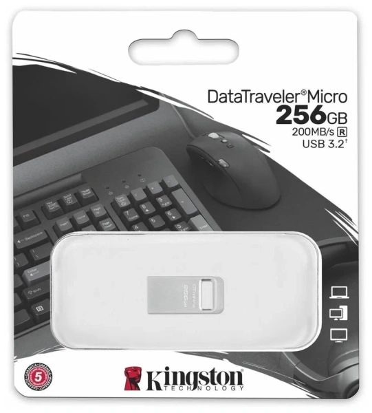 Флеш-накопитель 256Gb Data Traveler Micro, USB3.2